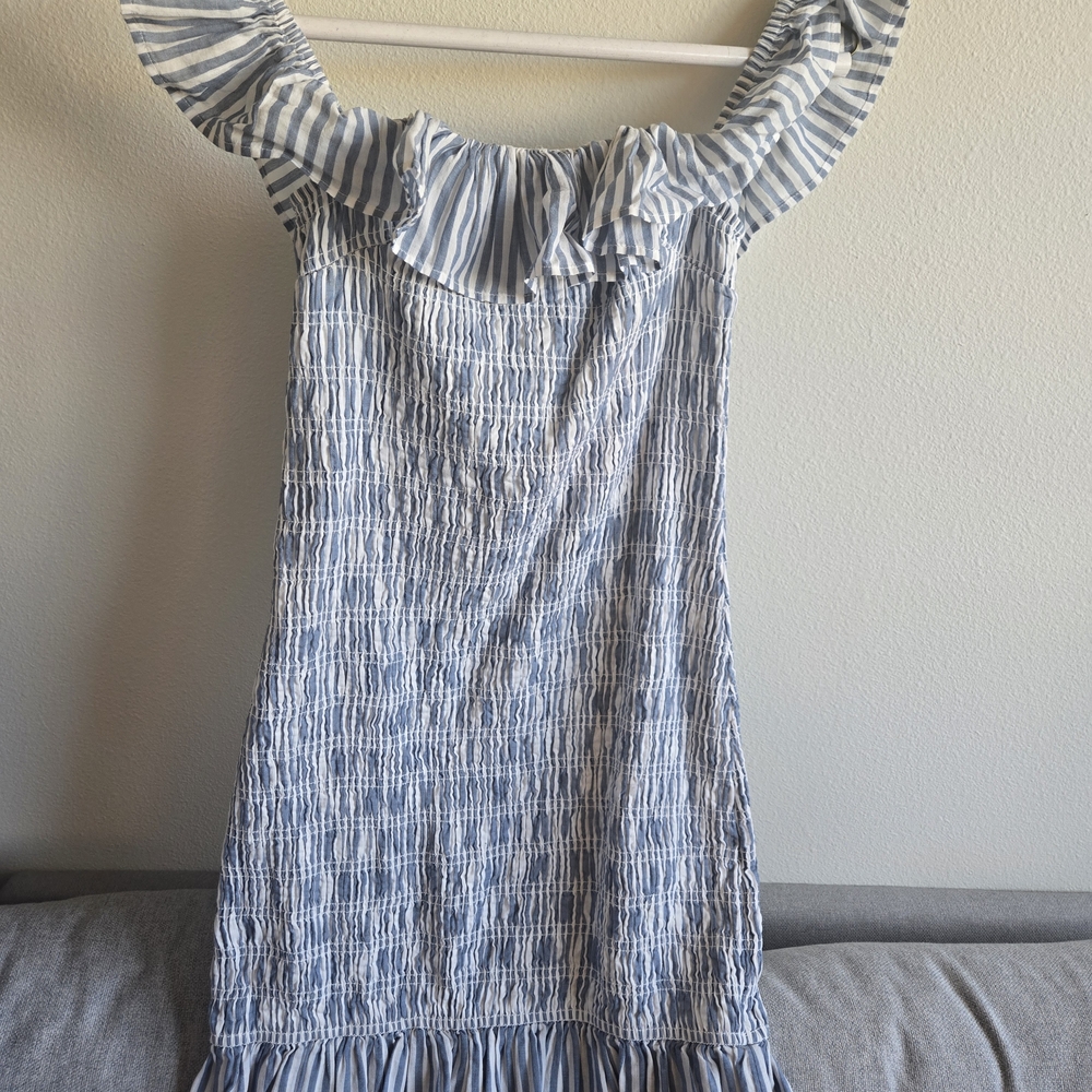 Abercrombie & Fitch Blue and White Striped Mini Dress